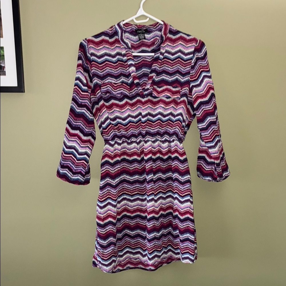 Rue21 Blue and Purple Long Sleeve Sweater Dress